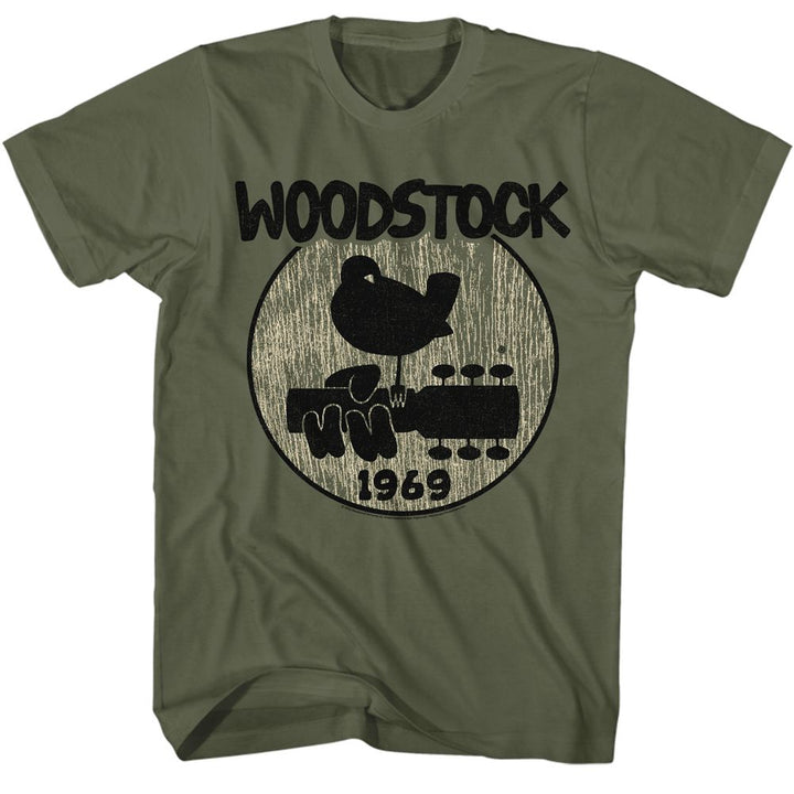 Woodstock - Big Logo - American Classics - Solid Green Adult Short Sleeve T-Shirt