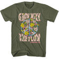 Woodstock - Grow With The Flow - American Classics - Solid Green Adult Short Sleeve T-Shirt