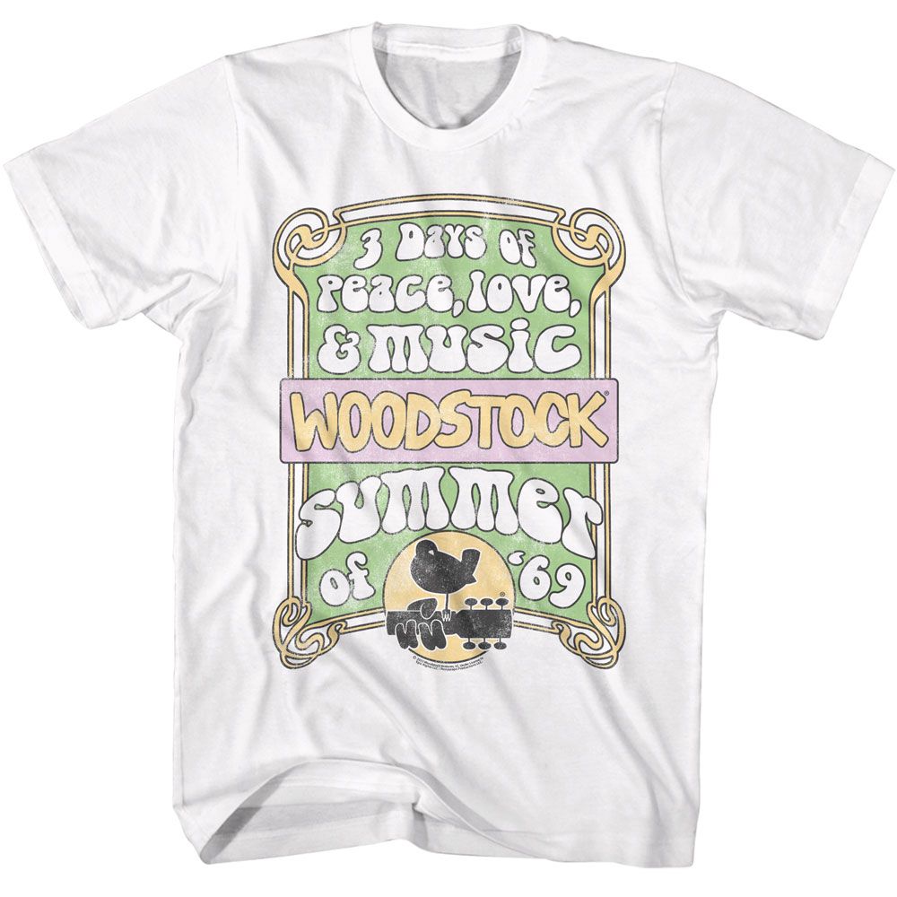 Woodstock - Summer Of 69 - American Classics - Solid White Adult Short Sleeve T-Shirt