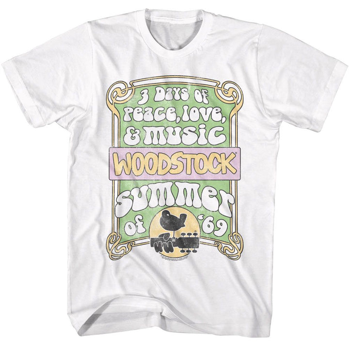 Woodstock - Summer Of 69 - American Classics - Solid White Adult Short Sleeve T-Shirt