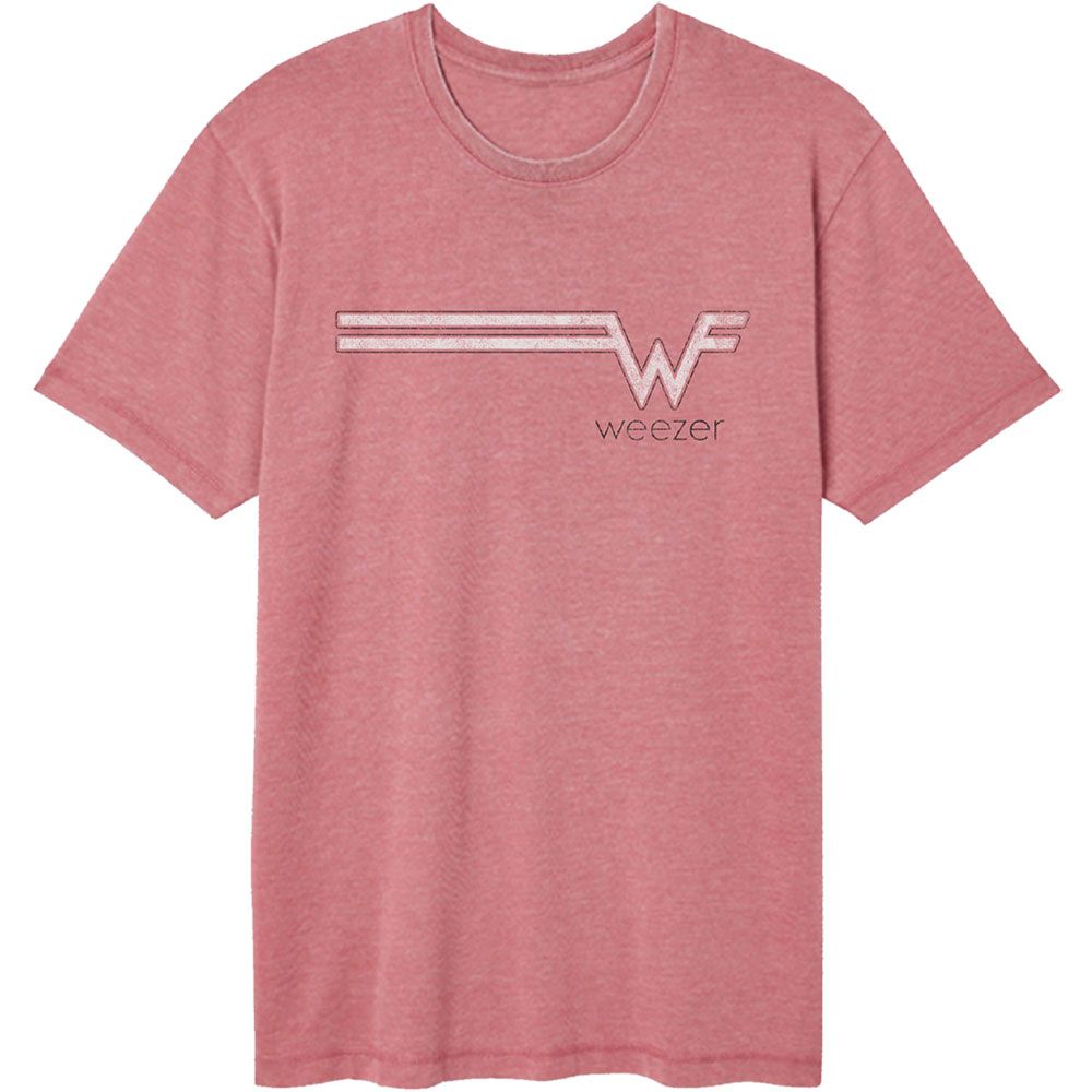 Weezer Striped Logo Officially Licensed Adult Short Sleeve Vintage Wash T-Shirt