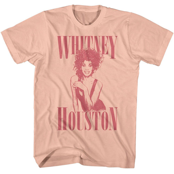 Whitney Houston Monochrome Whit Officially Licensed Adult Short Sleeve T-Shirt