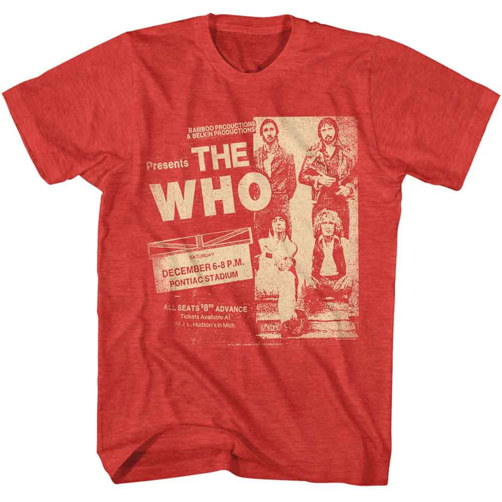 The Who - Pontiac Stadium - American Classics Adult Short Sleeve Heather T-Shirt