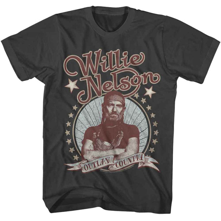 Willie Nelson - Outlaw Country - American Classics Adult Short Sleeve T-Shirt