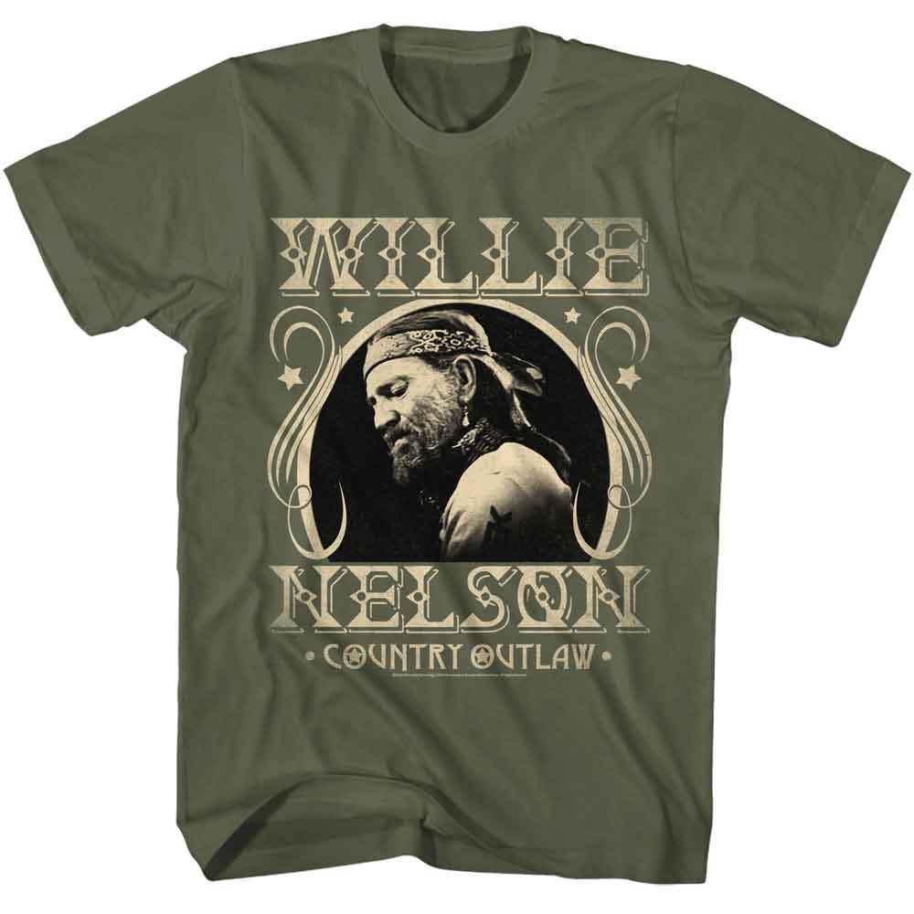 Willie Nelson - Country Outlaw - American Classics Adult Short Sleeve T-Shirt