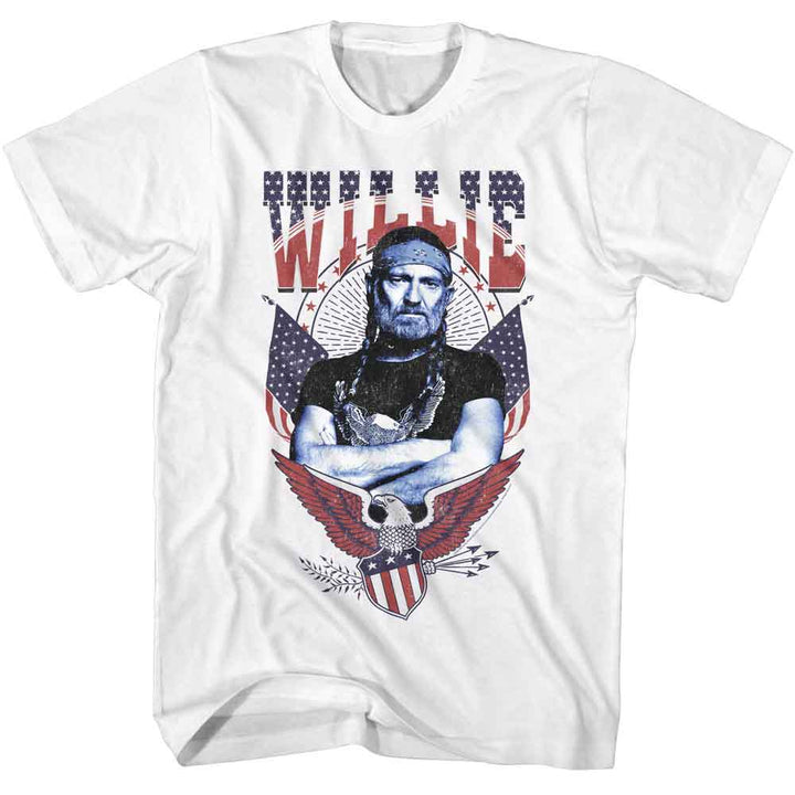 Willie Nelson - Americana Eagle - American Classics Adult Short Sleeve T-Shirt