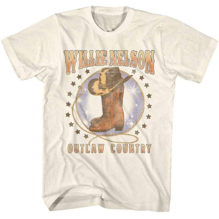 Willie Nelson - Boots And Hat - American Classics Adult Short Sleeve T-Shirt