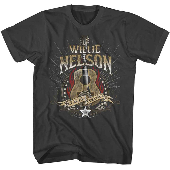 Willie Nelson - Outlaw Guitar - American Classics Adult Short Sleeve T-Shirt