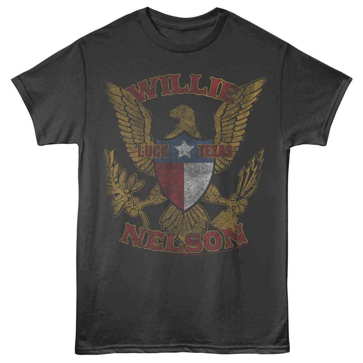 Willie Nelson - Luck Texas Eagle - American Classics - Smoke Adult Short Sleeve T-Shirt