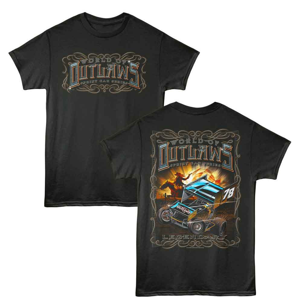 World Of Outlaws - Legendary - American Classics - Smoke 2-Sided Adult Short Sleeve T-Shirt