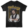 Waylon Jennings - Crossed Arms Photo - Officially Licensed - Black Solid Front Print Adult Short Sleeve T-Shirt