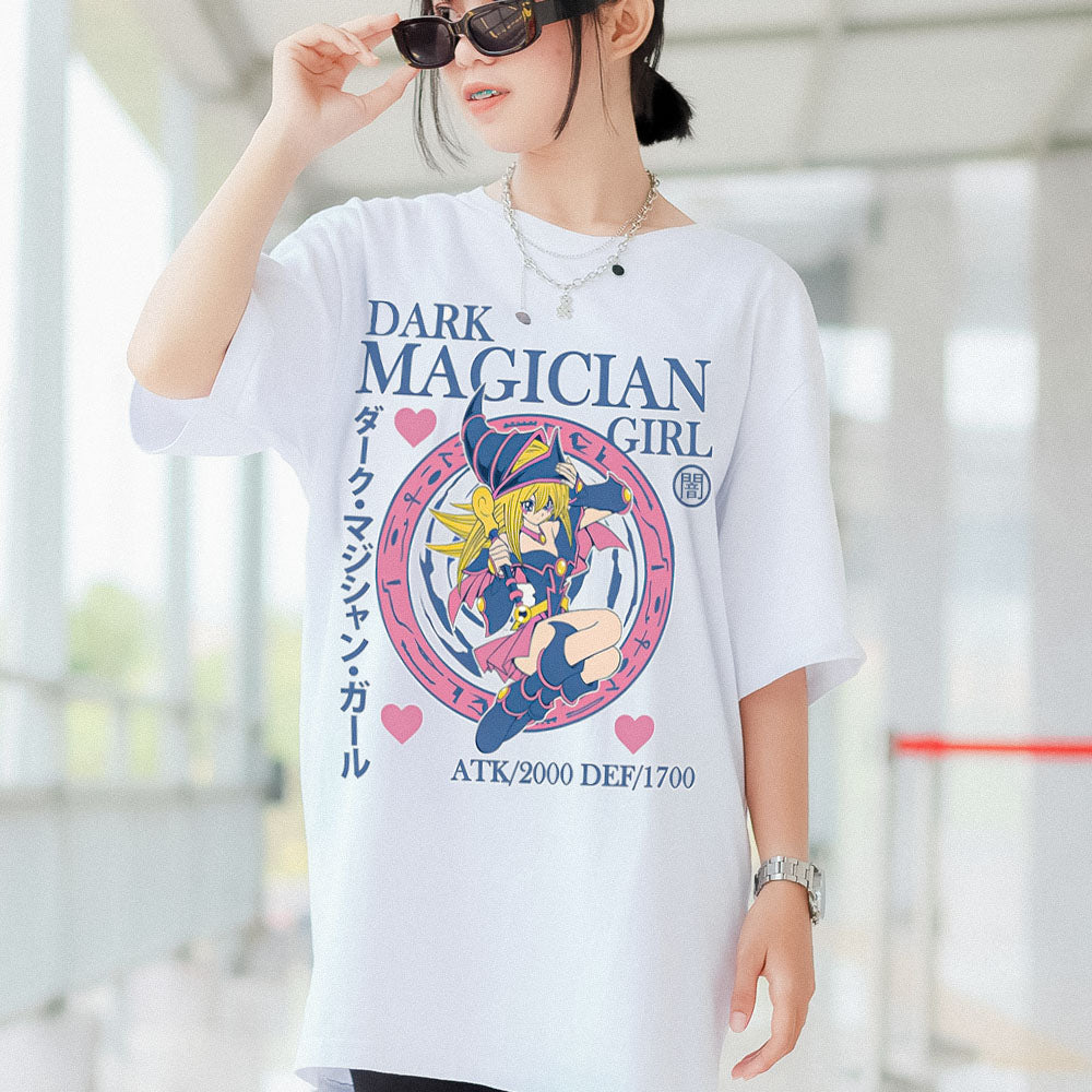 Yu-Gi-Oh! - Duel Dark Magician Girl Stats Adult T-Shirt - White - Officially Licensed