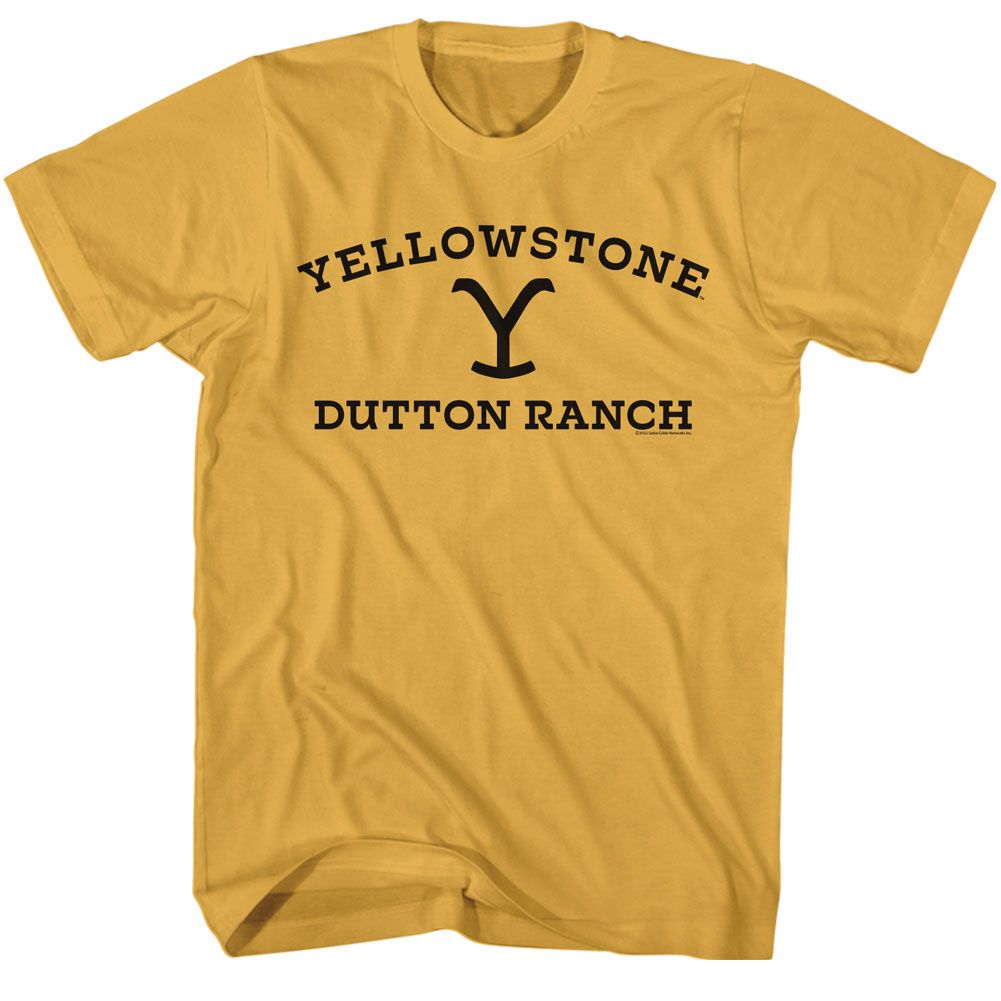 Yellowstone - Dark Logo - American Classics - Solid Yellow Adult Short Sleeve T-Shirt