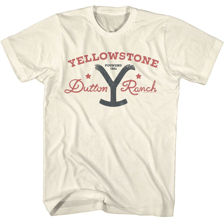 Yellowstone - Dutton Ranch Founded 1886 - American Classics - Solid Off-White Adult Short Sleeve T-Shirt