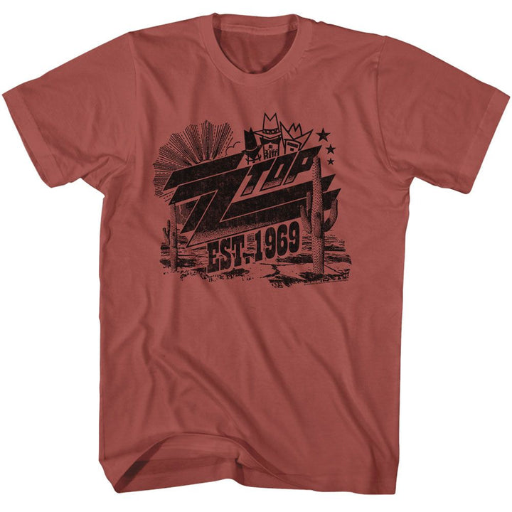 Zz Top - Est 1969 - American Classics - Solid Red Adult Short Sleeve T-Shirt