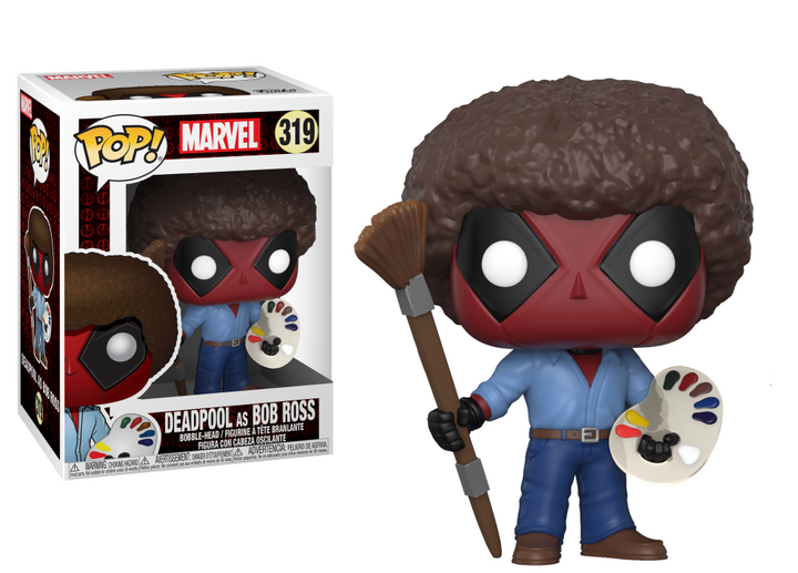 Funko Pop Marvel Deadpool Playtime Bob Ross Vinyl Action Figure