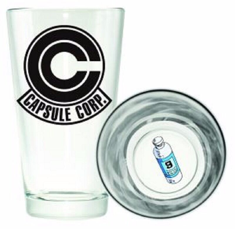 Dragon Ball Z Capsule Corp Symbol Bottom Print Pint Glass Glassware