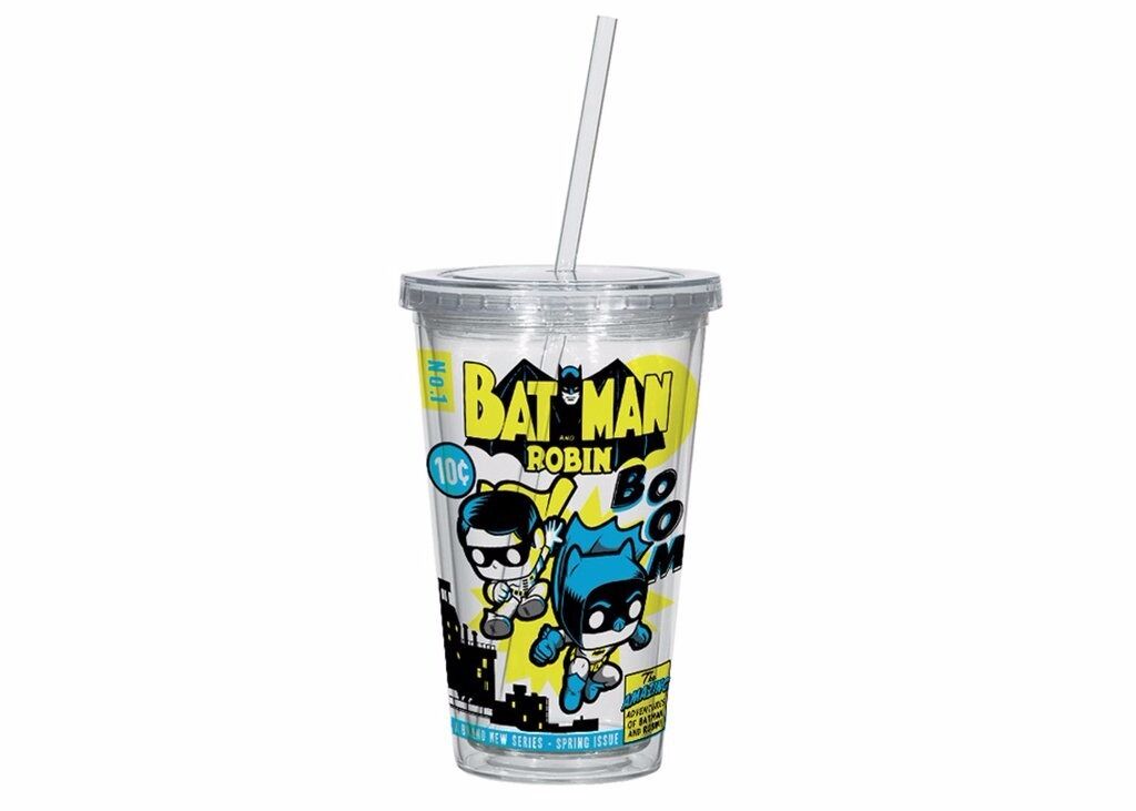 Funko DC Batman & Robin Acrylic Cup Tumbler Travel Cup