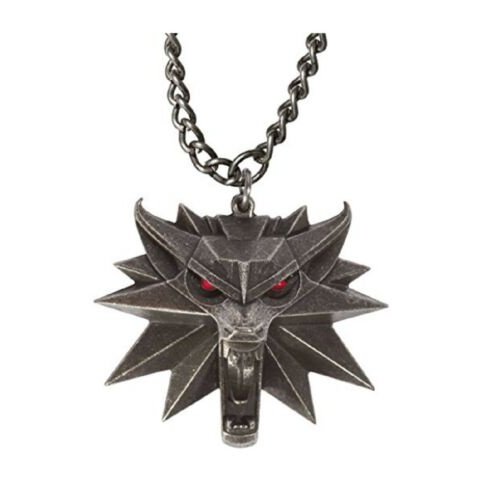 JINX The Witcher 3 Necklace with Wild Hunt Medallion & Chain + LED Eyes
