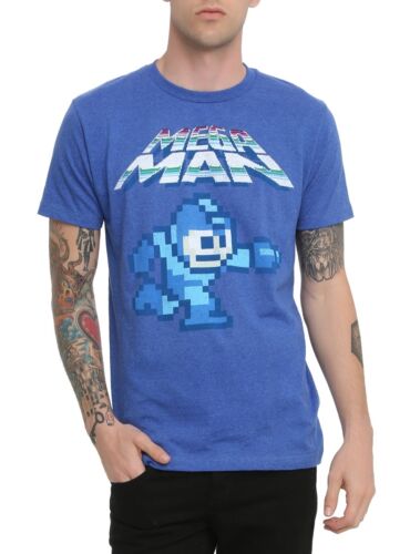 Mega Man Logo With Mega Man Gamer Adult T-Shirt