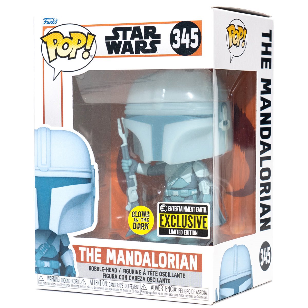 Funko Pop! Star Wars: The Mandalorian Hologram Glow-in-the-Dark Entertainment Earth Exclusive