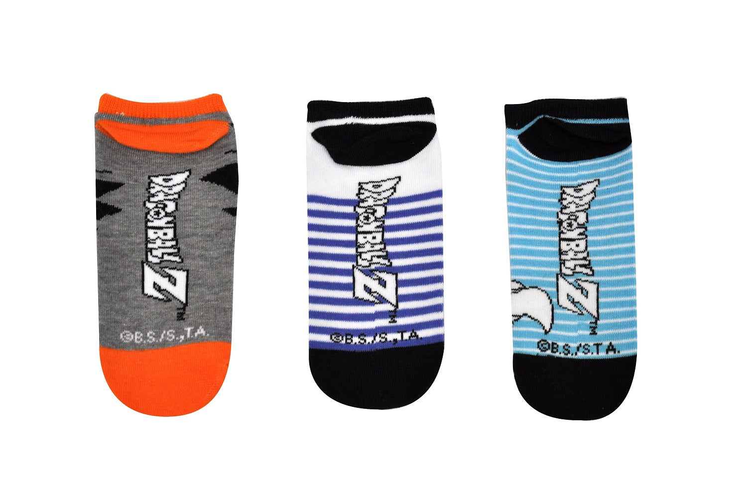 Dragon Ball Z Chibi Goku Vegeta Piccolo Anime Unisex No Show Socks 3 Pack