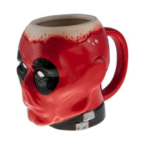 Deadpool Molded Face Sculpted Head Marvel Comics Coffee Mug