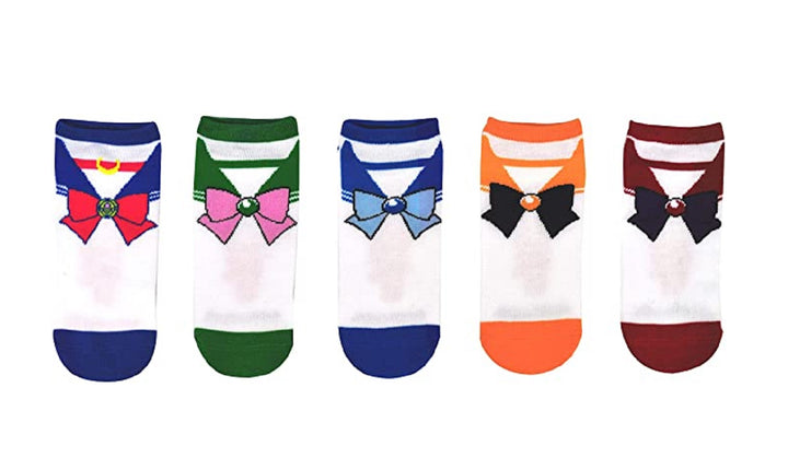 Sailor Moon Bows 5 Pack Socks Lowcut Socks - Fits Shoe Size 4-10