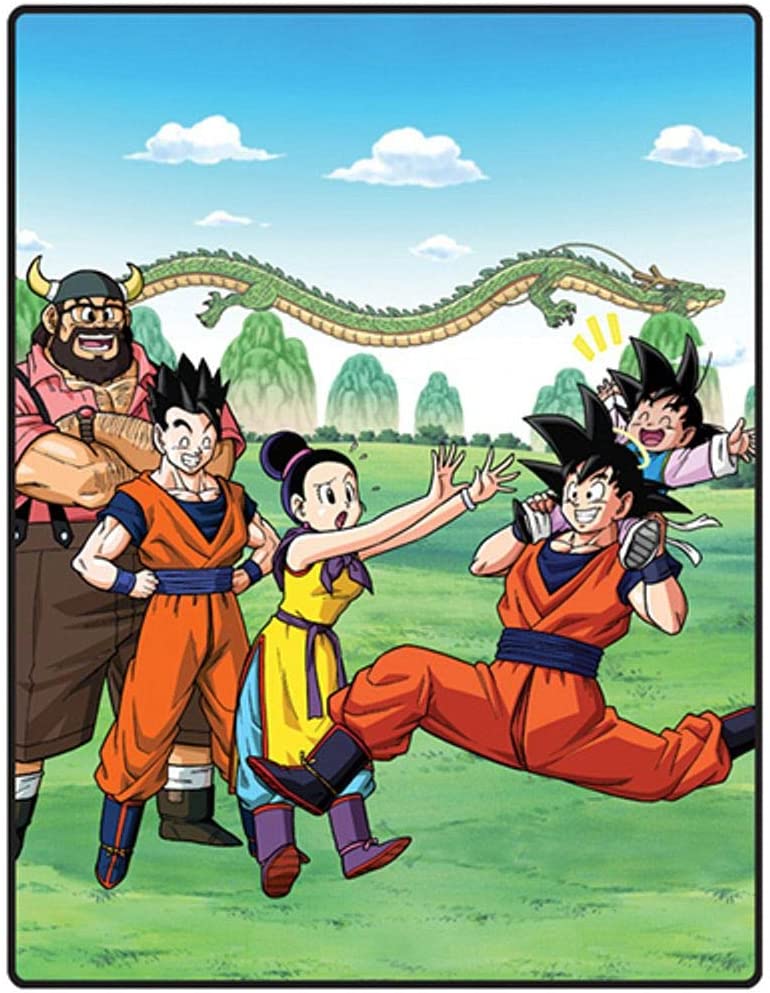 Dragon Ball Z Goku Family Group Throw Blanket 46" X 60" Great Eastern Entertainment