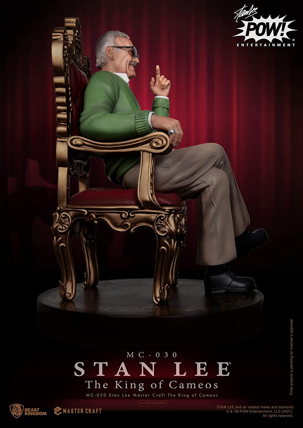Beast Kingdom Stan Lee: The King of Cameos MC-030 Master Craft Statue