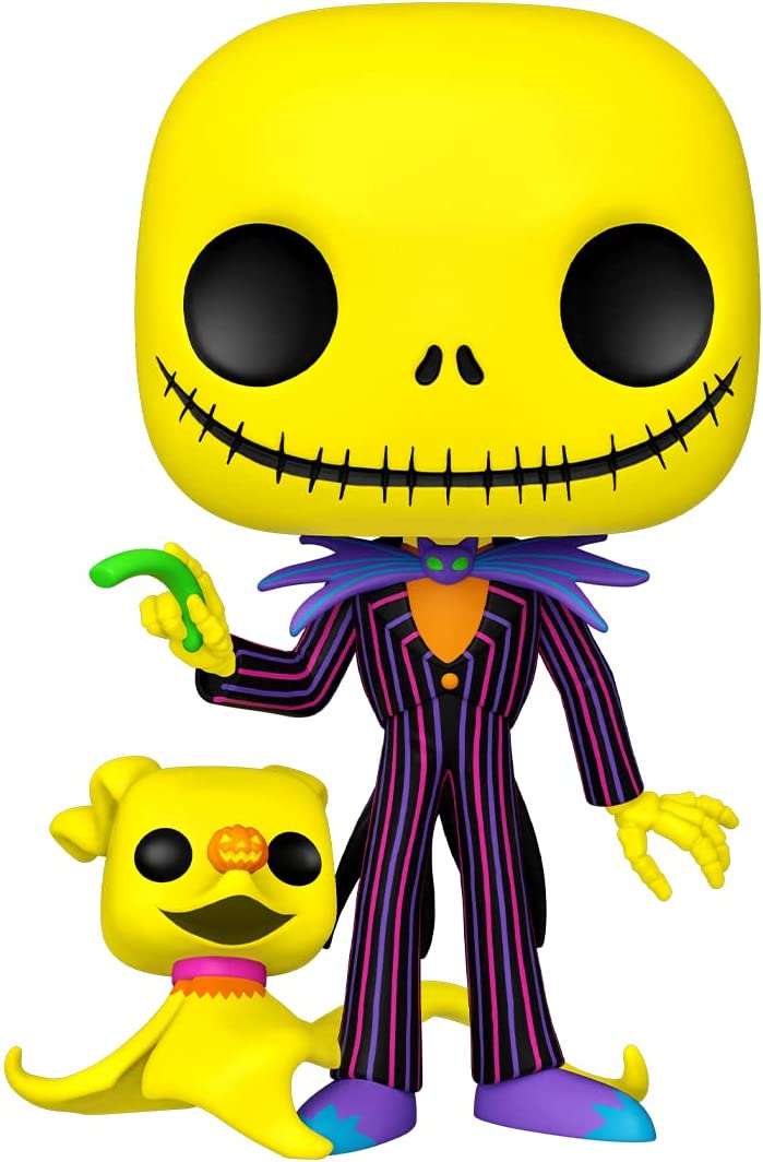 Funko Pop! Jumbo: The Nightmare Before Christmas - Jack and Zero Blacklight Vinyl Figure