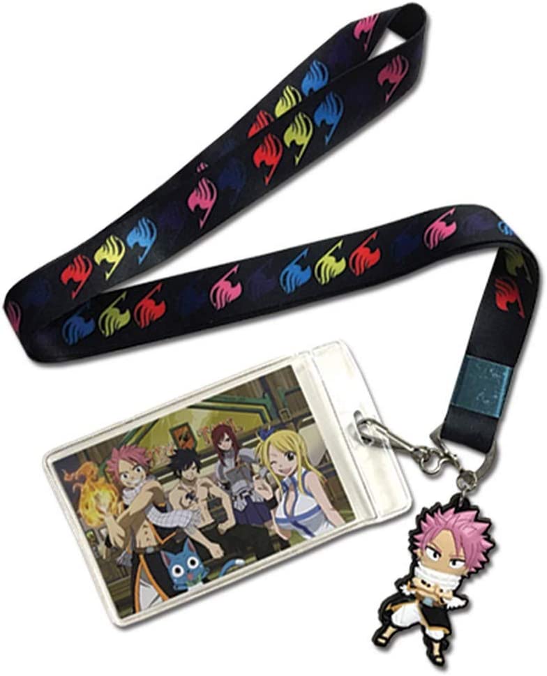 Fairy Tail Natsu With Guild Symbols Lanyard Neck Strap Id Holder Great Eastern