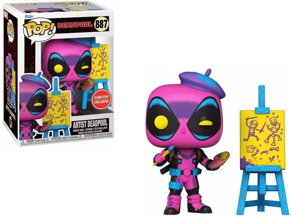 Funko Pop! Marvel Artist Deadpool Black Light Exclusive Vinyl Figure