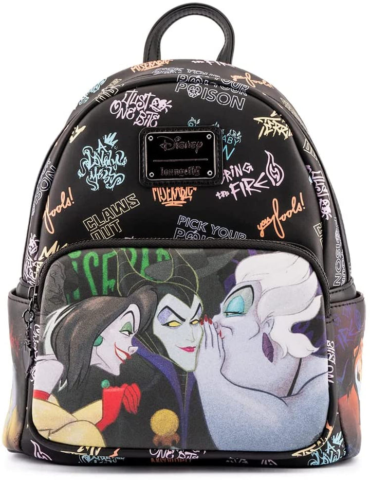 Loungefly Disney Villains Club Womens Double Strap Shoulder Bag Purse Backpack