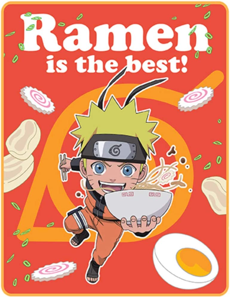 Naruto Shippuden SD Naruto with Ramen Throw Blanket Great Eastern Entertainment