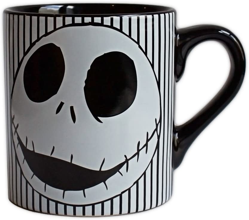 Disney Nightmare Before Christmas Skull Stripes Ceramic Mug 14-ounces