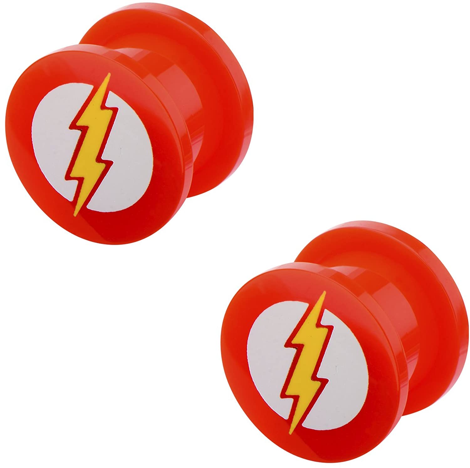 Flash Logo Screw Fit Acrylic Plug Plug 2G 2Pr DC Comics