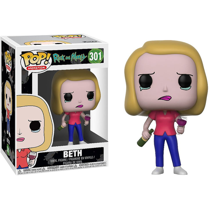 Funko Pop! Animation Rick And Morty Beth With Wine Glass Vinyl Action Figure