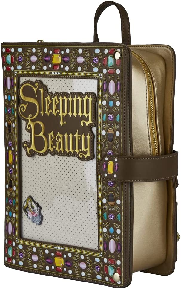 Loungefly Disney Sleeping Beauty Collector Pin Womens Double Strap Shoulder Bag Purse Backpack