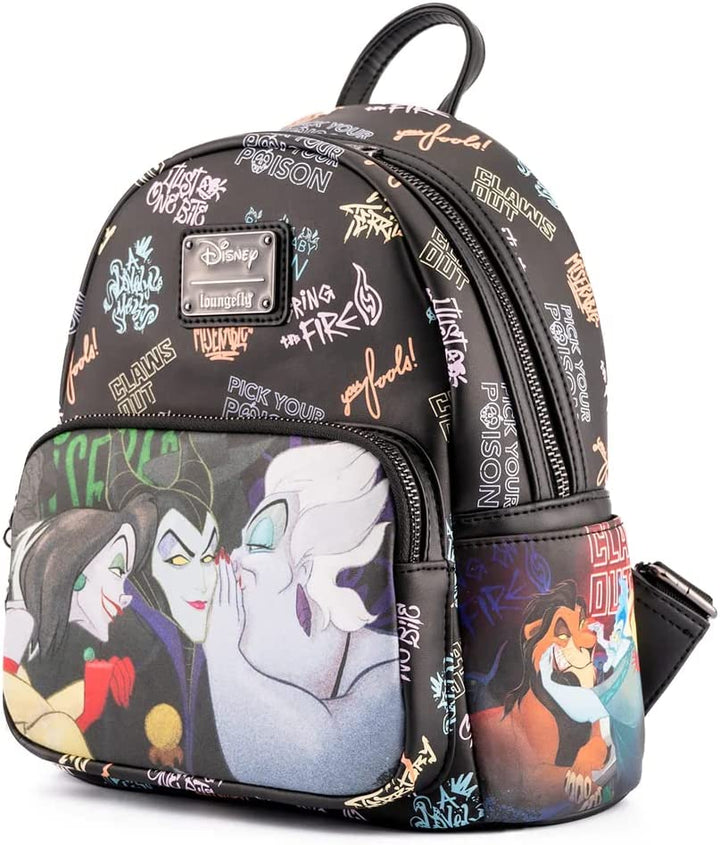 Loungefly Disney Villains Club Womens Double Strap Shoulder Bag Purse Backpack