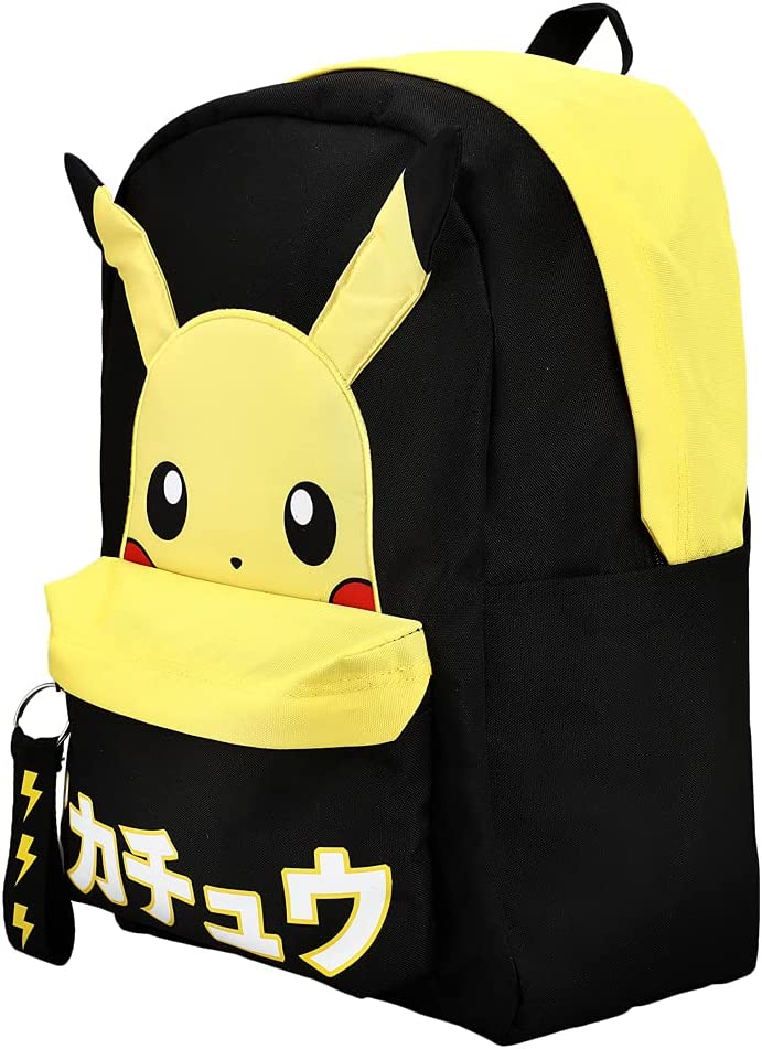 Pokemon Pikachu Anime Cartoon Yellow & Black Backpack book bag