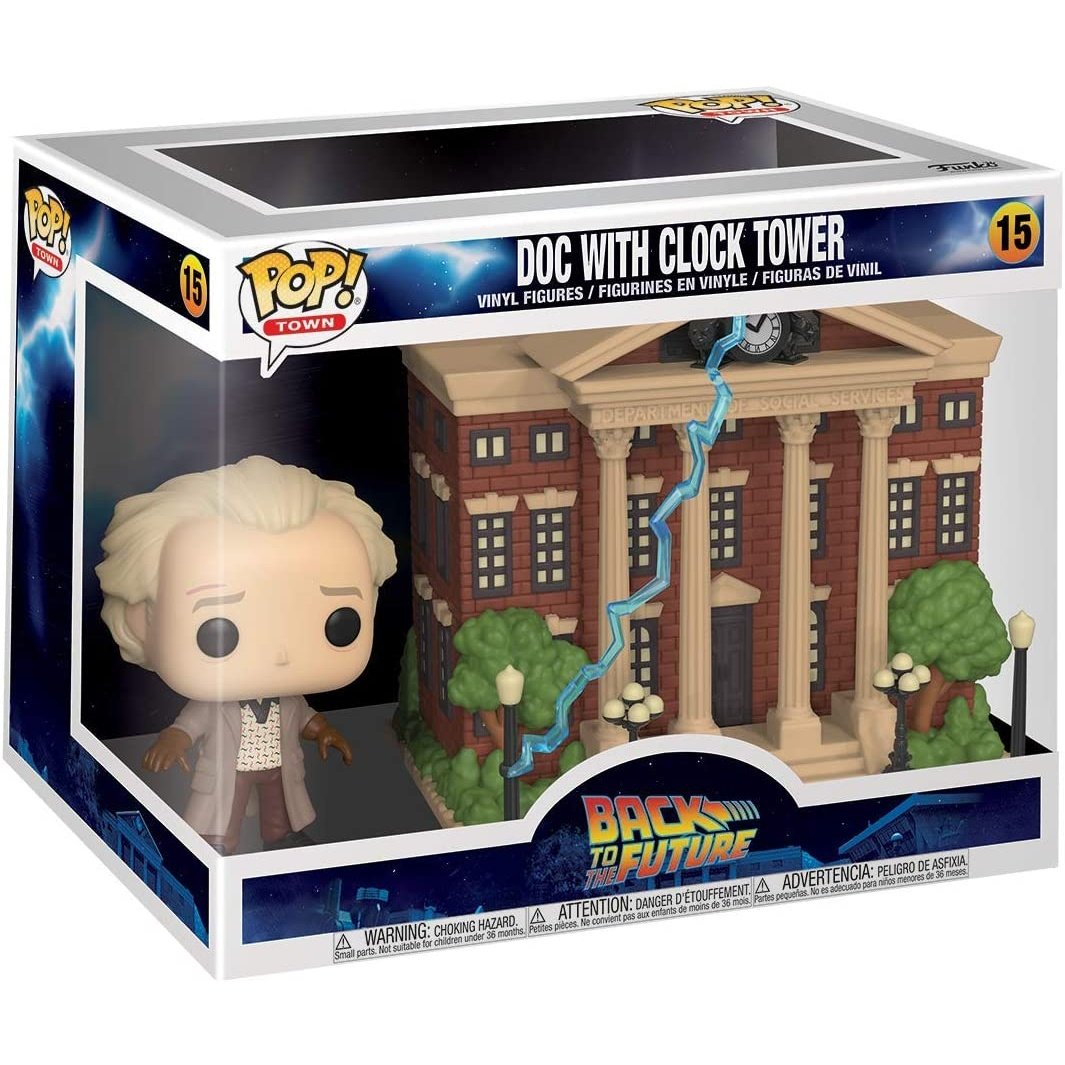 Funko Pop! Town: Back to The Future - Doc with Clock Tower Vinyl Figure
