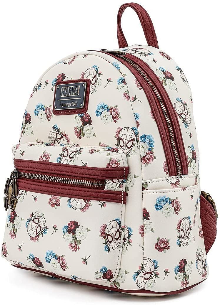Loungefly Marvel Spider-man Floral All Over Print Womens Double Strap Shoulder Backpack Bag