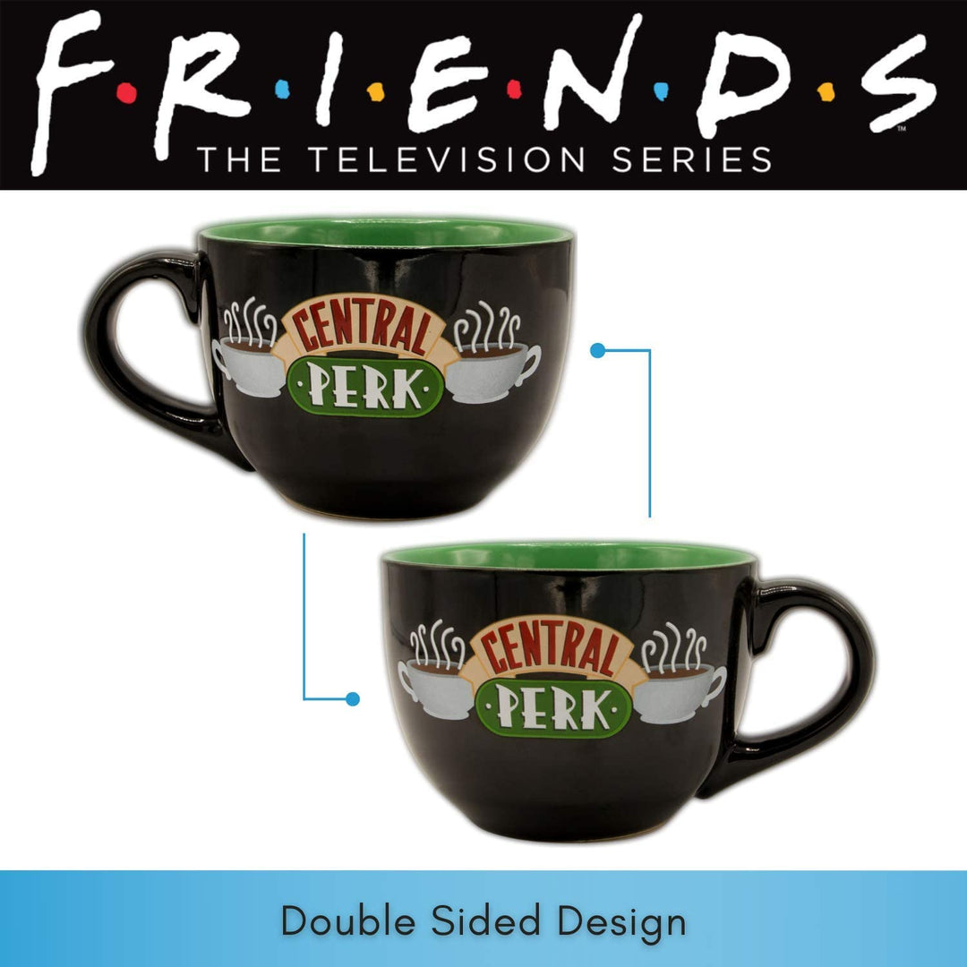Friends Central Perk Logo Ceramic Soup Mug Coffee Mug 24 Oz Black