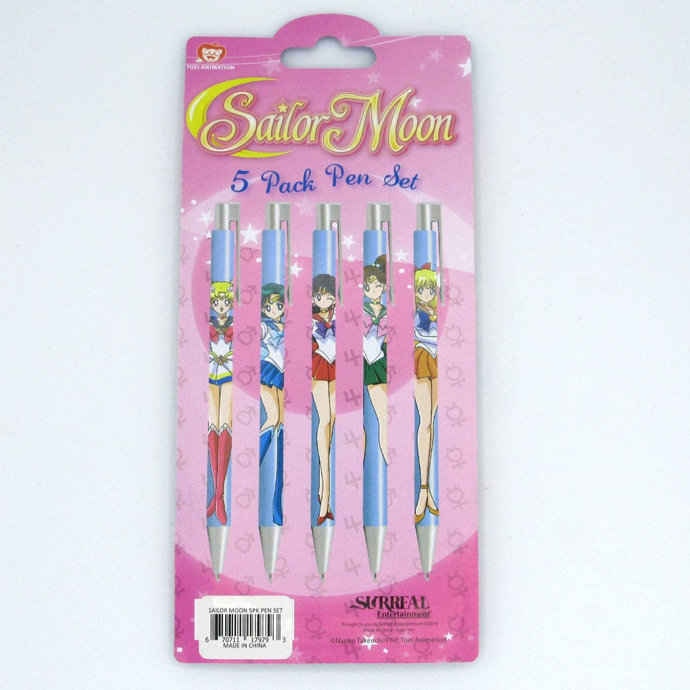 Sailor Moon Featuring Sailor Mercury Mars Jupiter Venus and Sailor Moon Pen Set of Five