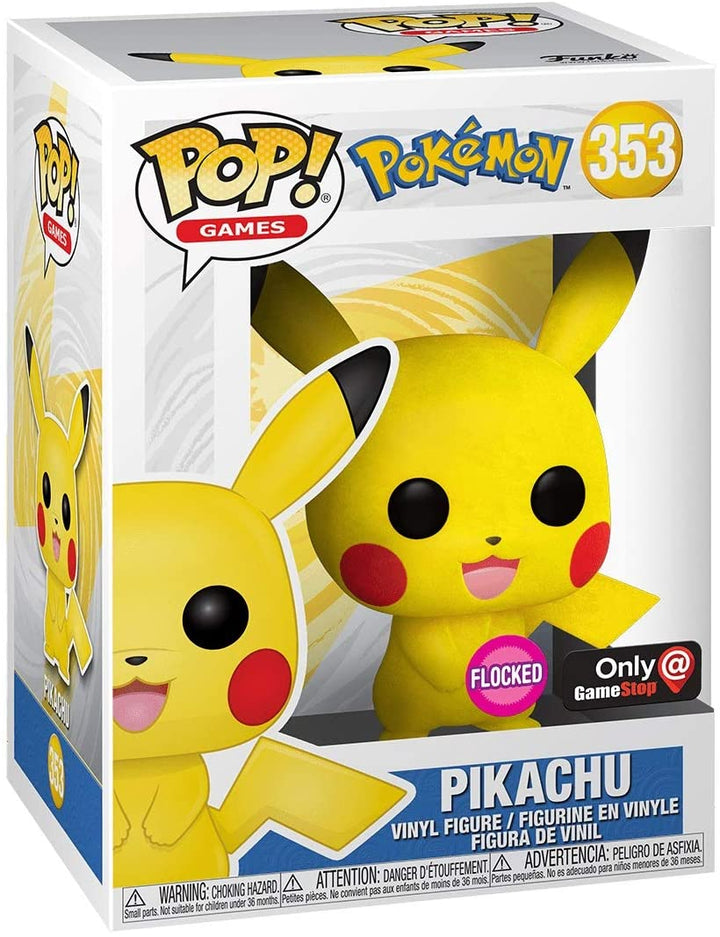 Funko Pop! Games: Pokemon - Pikachu Flocked Exclusive Vinyl Figure
