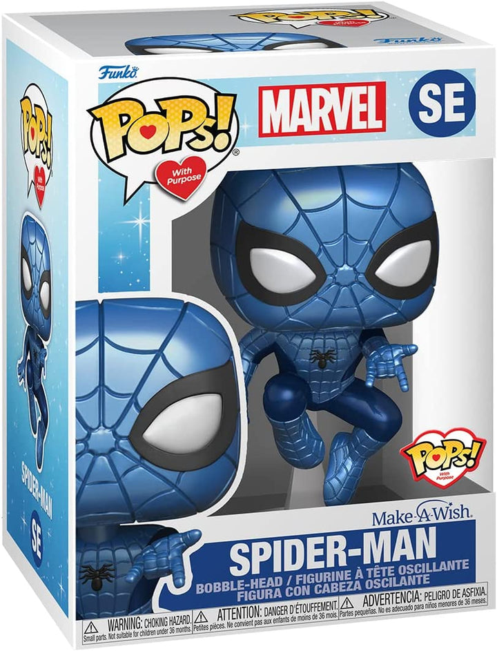 Funko Pop! Marvel: Make A Wish - Spider-Man Metallic Vinyl Figure