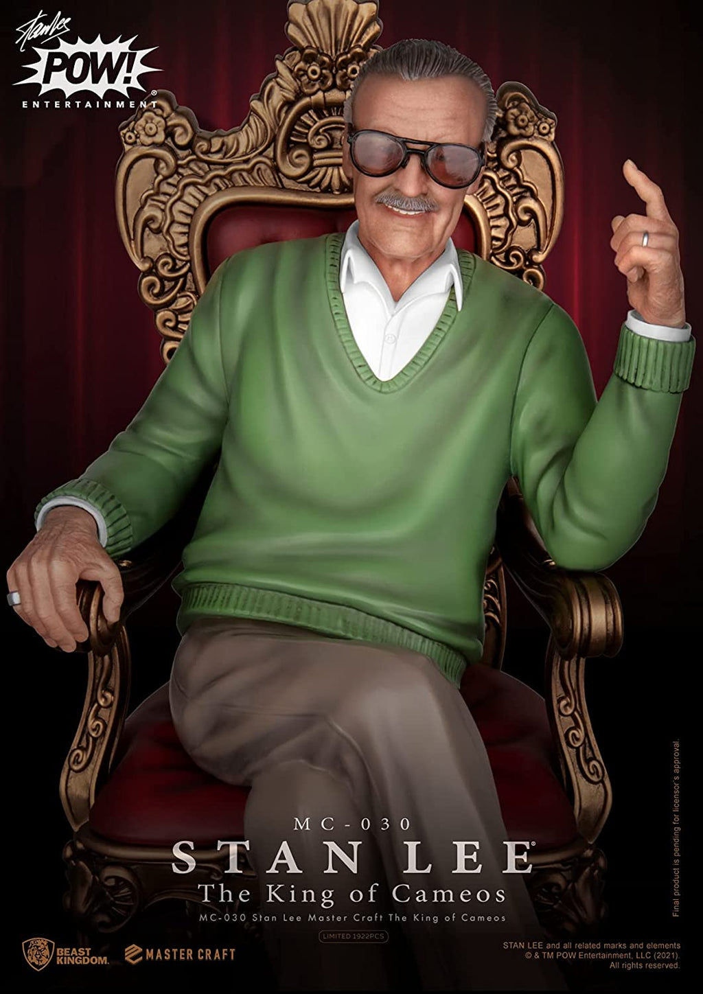 Beast Kingdom Stan Lee: The King of Cameos MC-030 Master Craft Statue