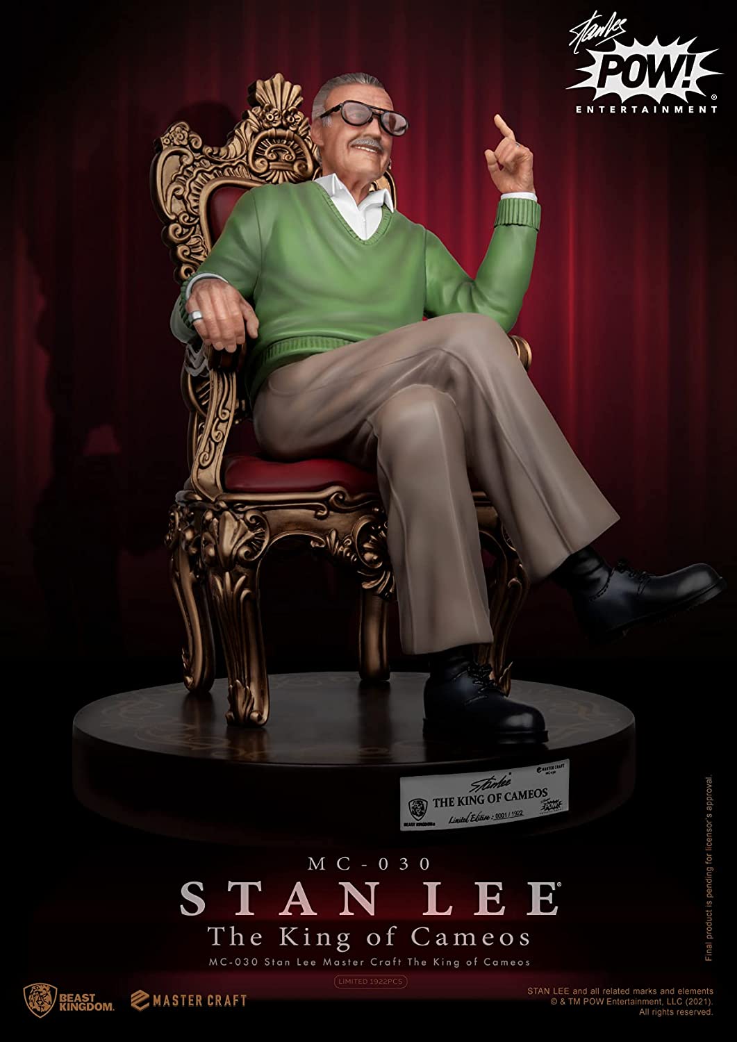 Beast Kingdom Stan Lee: The King of Cameos MC-030 Master Craft Statue