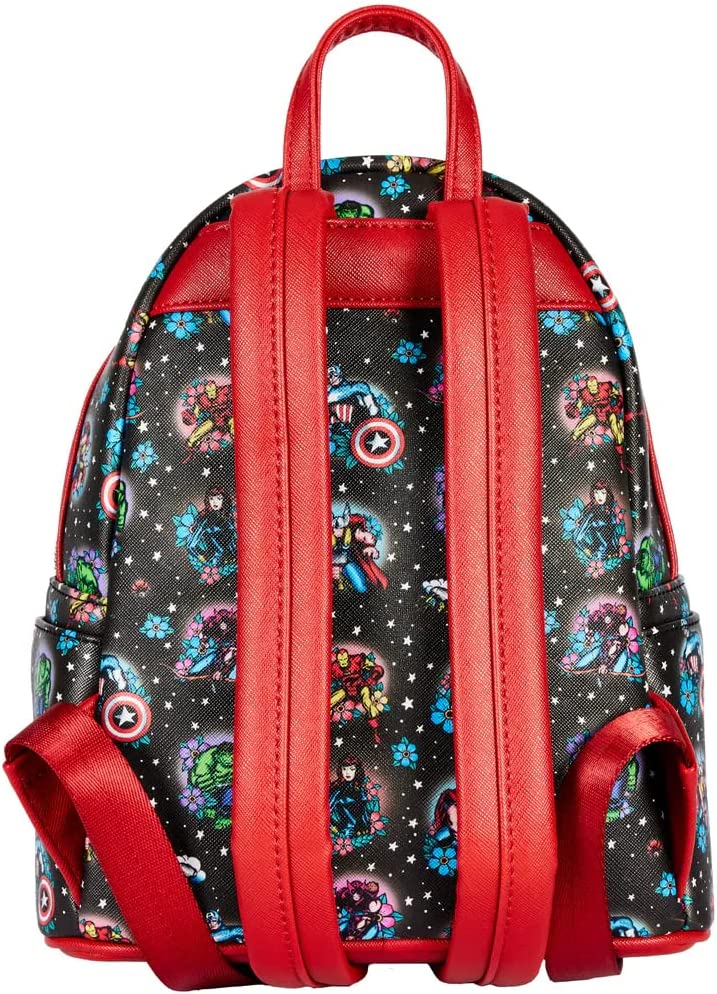 Loungefly Marvel Avengers Tattoo Women Backpack Double Strap Shoulder Bag Purse